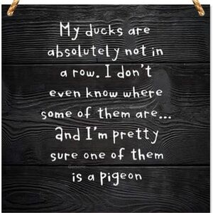 Wooden Hanging Sign My Ducks Are Absolutely Not In A Row.